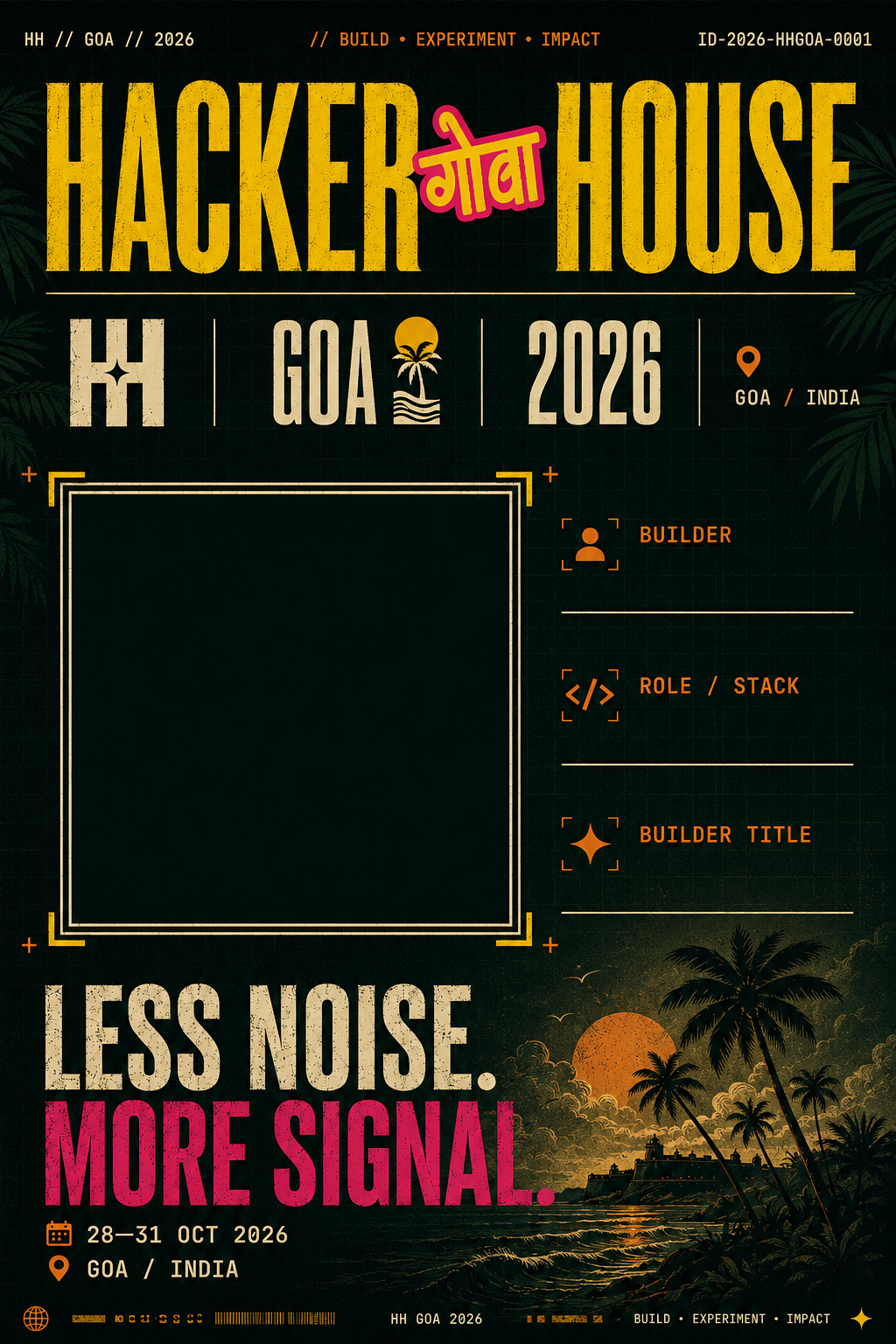 Sample Hacker House Goa Builder ID frame